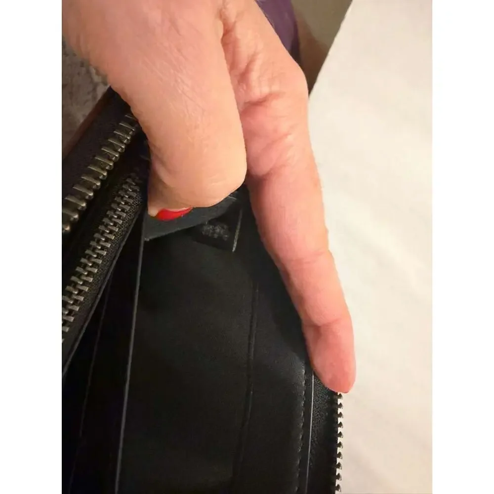 Coach ACCORDION WALLET (COACH F25517) BLACK Signature coated canvas logo
